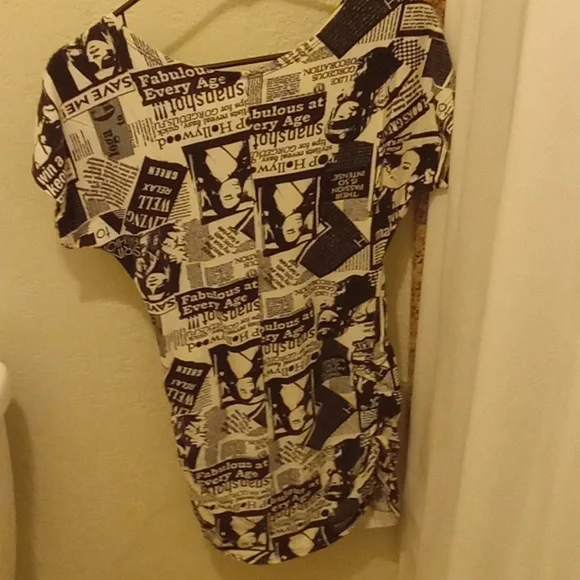 Newspaper article shirt/dress, S - Picture 2 of 2